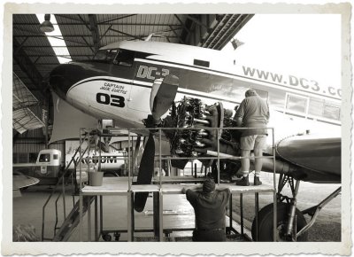 DC-3 engine replacement