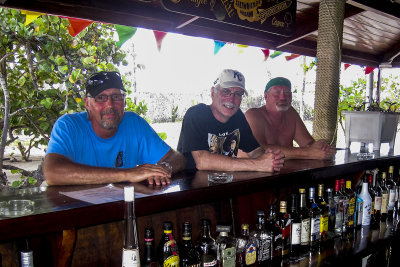 Captain, Jamaica and One Eye, Salt Whistle Bay Club beach bar