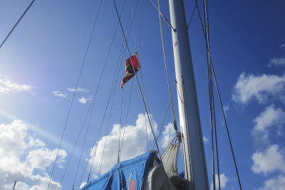 Flying the Grenada flag