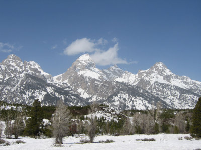 View from Jackson Hole airport (only commercial airport within a national park)