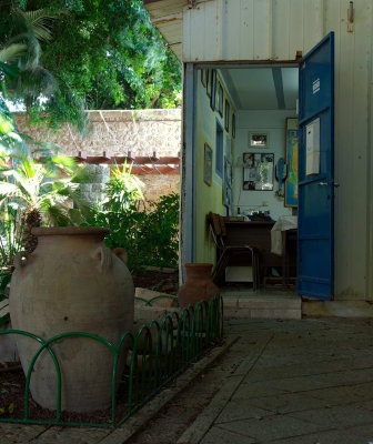 The office in the reconstructed garden