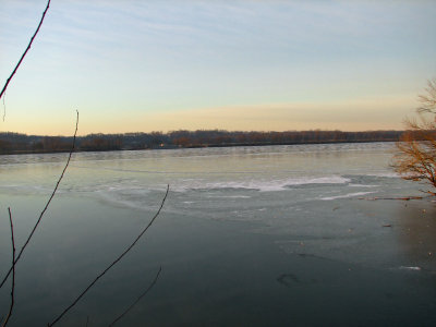 Iced up river