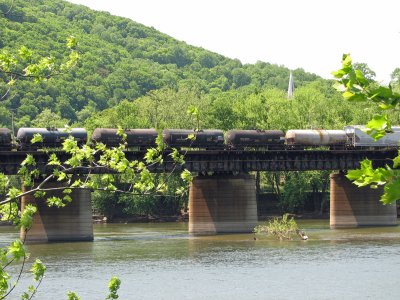 Freight train across Potomac at Harper Ferry