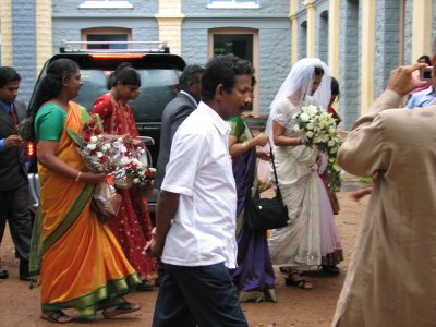 The bride arrives