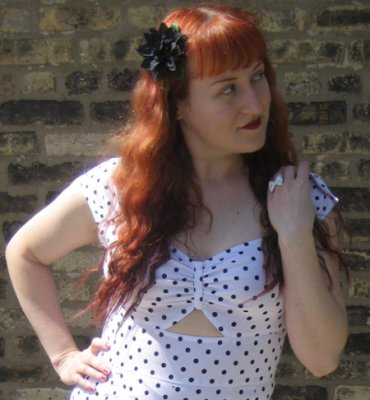 Jola Rocknrolla in Stop Staring and in her gorgeous hair:  our Black Dahlia Pinup Hair Clip. 