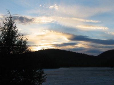 April Sunset on Hills Pond