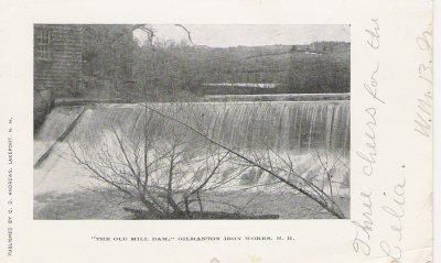 The Old Mill Dam - Gilmanton - Postmark 1906