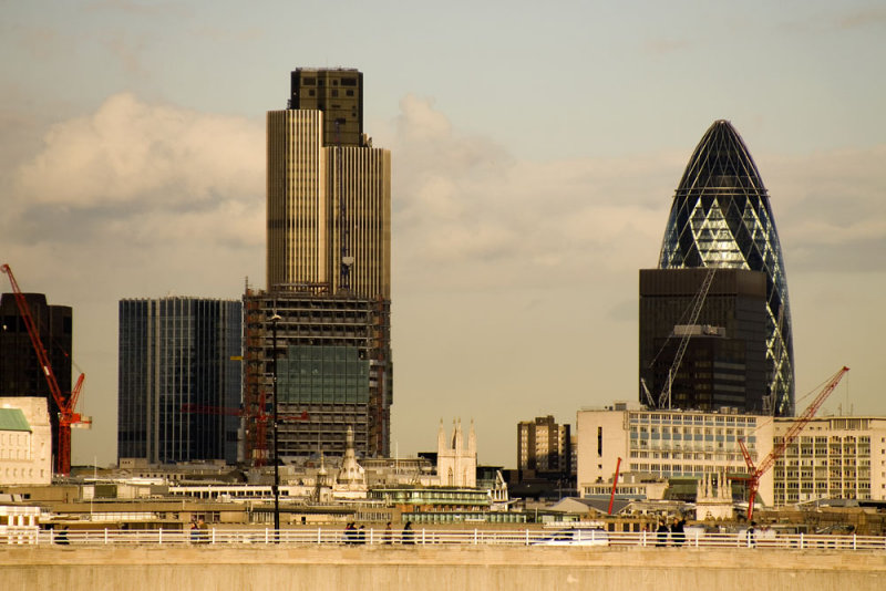 Swiss Re tower and Tower 42 from Charing Cross