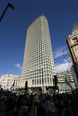 Centre Point with Hare Krishna parade below!