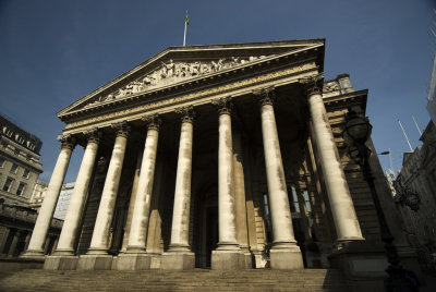 Royal Exchange at junction of Cornhill and Threadneedle Street