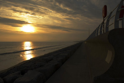 Sun setting on Aberavon beach