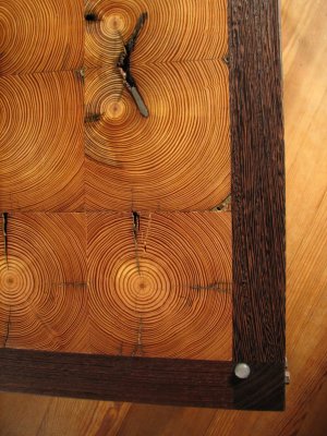 Coffee table detail (wenge, long leaf pine)
