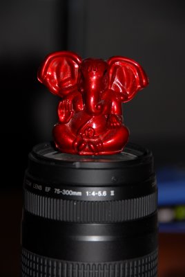 Little Ganesha on my lens.JPG