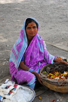 Flower lady at the temple