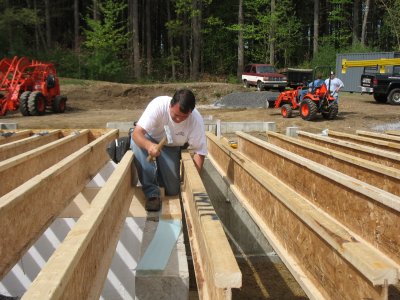 floor joists and sill