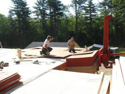 laying 2nd floor decking