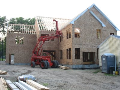 roof framing from back