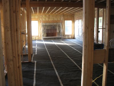 insulation and tarpaper family room