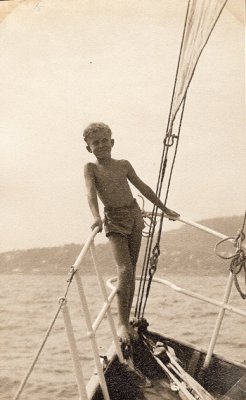 Francois on Chouchou's boat L'Allure, Summer 1954