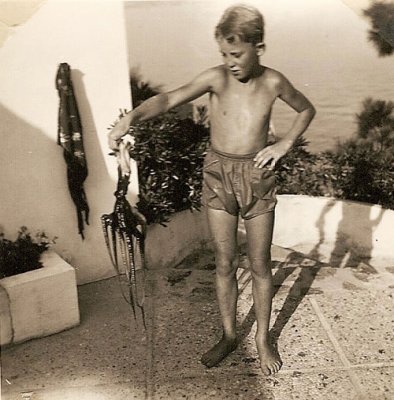 Francois and octopus, September 1957