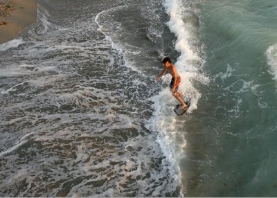 U.S. -- beach surfing at Venice Beach, Florida