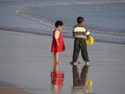 Morocco -- kids at the beach