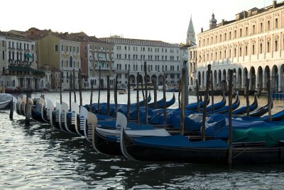 Gondolas, early morning on the main canal