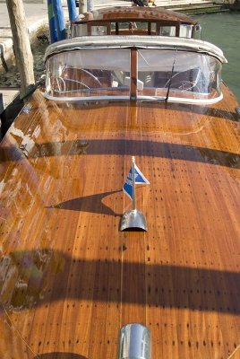 Classic wooden power boats of Venice