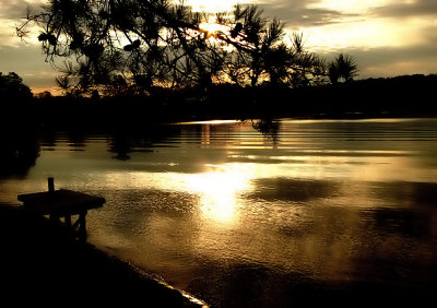 Sun-kissed lake