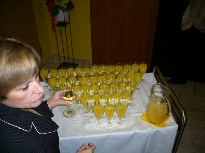 Mom at the Champagne table