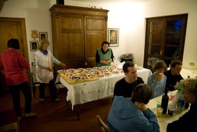 Our hostesses prepare the feast