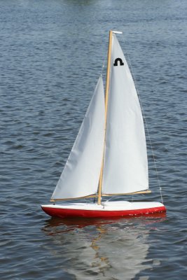 Red RC Sailboat