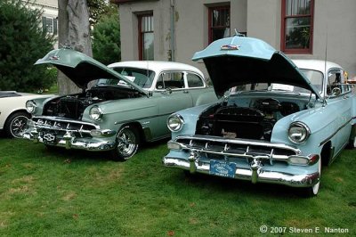 A pair of 1954 Chevys