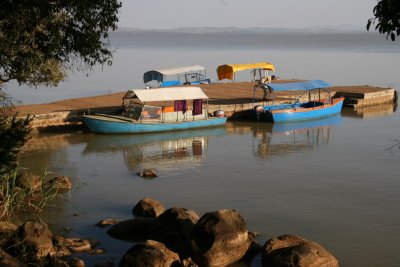 Boat dock near Ura Kidane Meret Church
