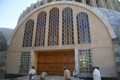 Cathedral of Tsion Maryam (St. Mary), Axum. This is the church built by Haile Selassie in the 20th century.