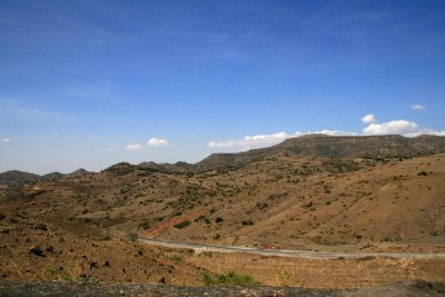 The scenery around Lalibela is dramatic.