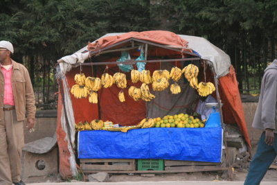 A fruit stand on the streets of Addis