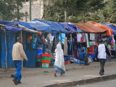 Street vendors in Addis