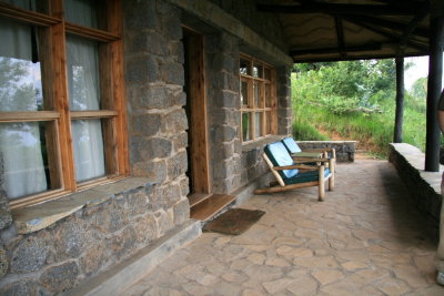 The front porch of our cabin at Volcanoes Virunga Lodge