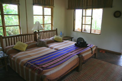 The interior of our cabin at the Volcanoes Bwindi Lodge in Buhoma