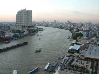 Chao Phraya River in Downtown Bangkok
