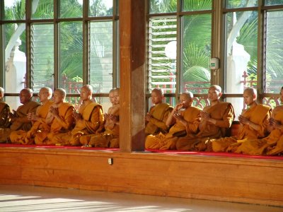 Thai Monks in a Temple