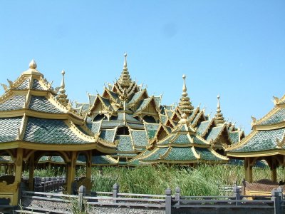 Unique Roof Designs in Muang Boran