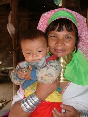 Long-necked Karen Woman and Child