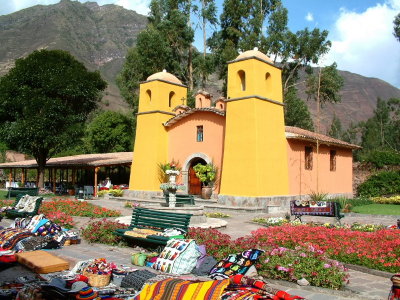 Colorful chapel in Urubamba