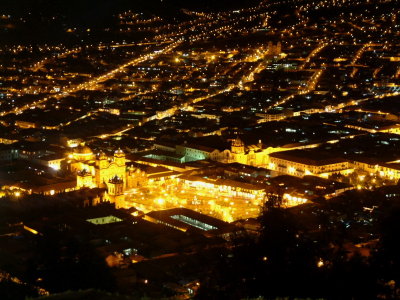 Cusco's Plaza de Armas by night