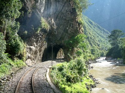 Train tracks leading back to Cusco