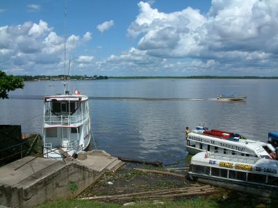 The busy river port of Iquitos