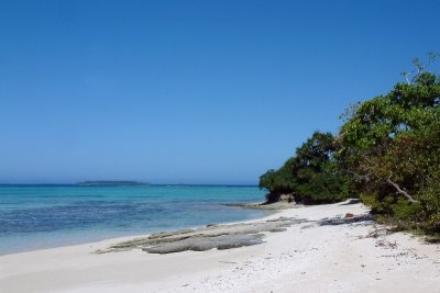 Mounu Island has beaches all around it