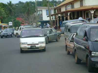 Rush hour in Neiafu -- Saturday morning